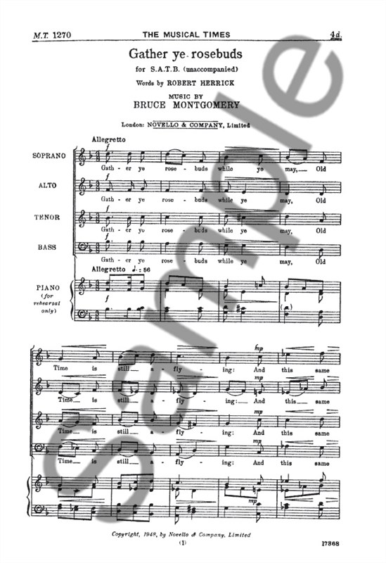 Bruce Montgomery: Gather Ye Rosebuds
