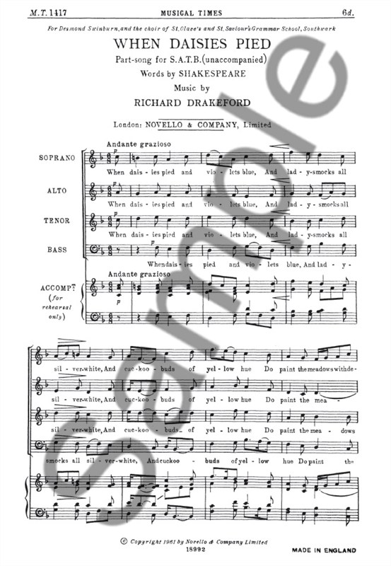 Richard Drakeford: When Daisies Pied