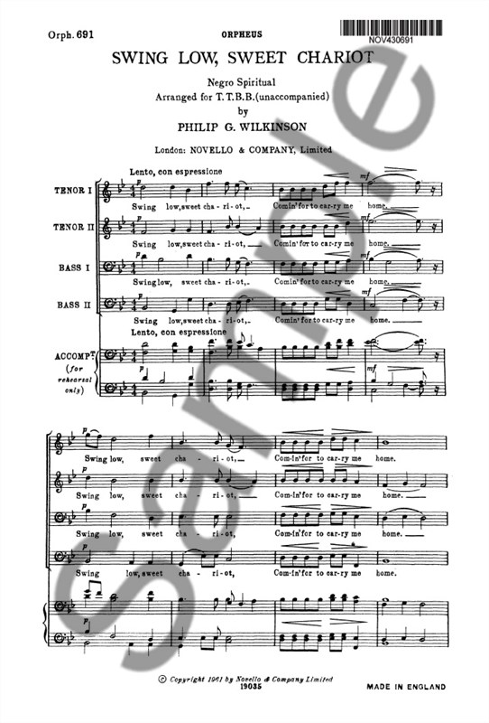 Wilkinson, Philip Swing Low Sweet Chariot Ttbb