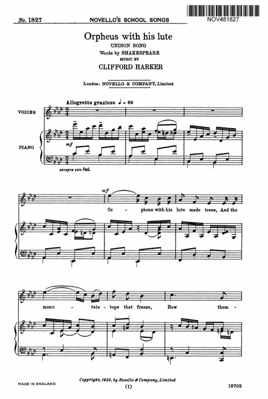 Clifford Harker: Orpheus And His Lute