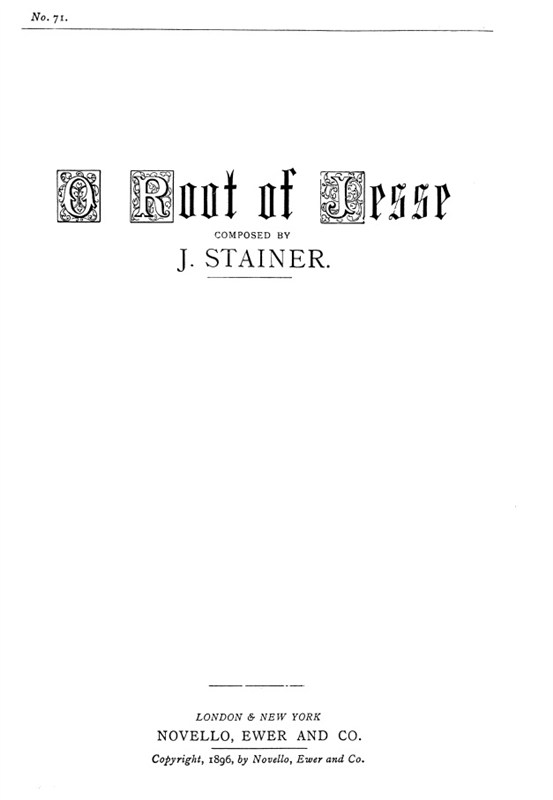 John Stainer: O Root Of Jesse