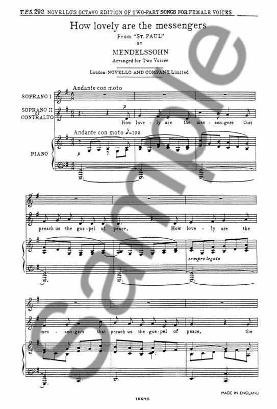 Mendelssohn: How Lovely Are The Messengers