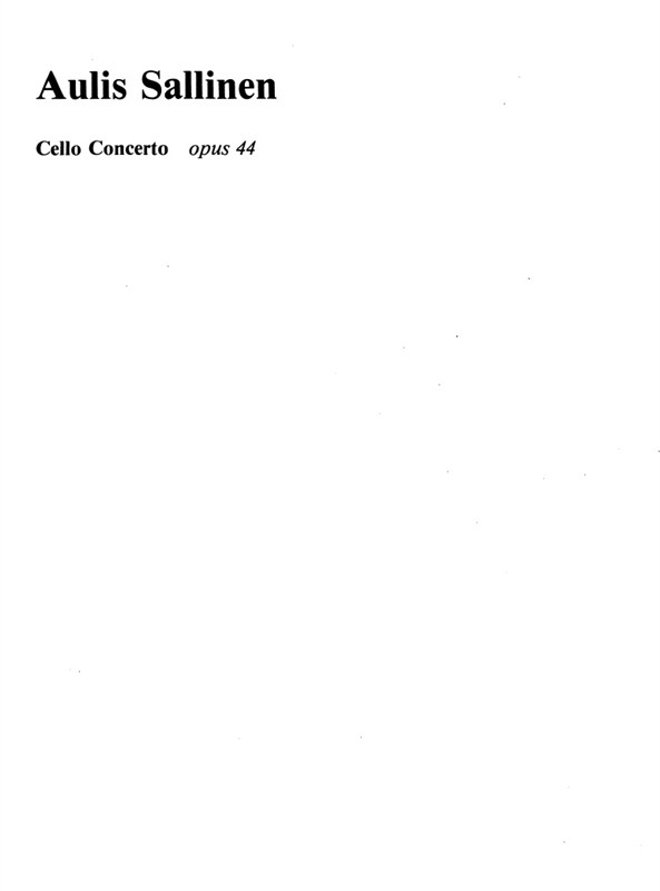 Sallinen: Concerto For Cello (Study Score)