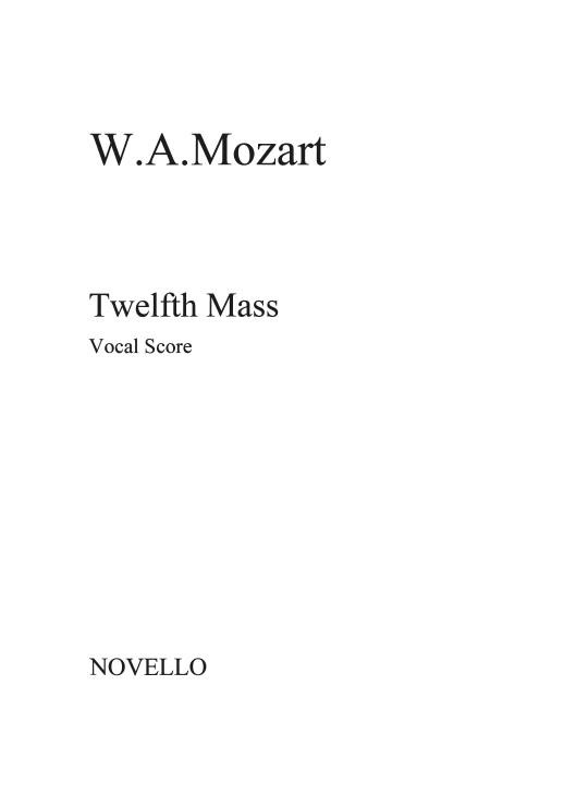 Mozart: Twelfth Mass (Vocal Score)