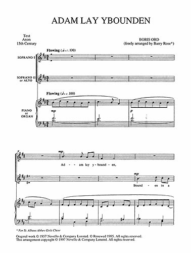 Boris Ord: Adam Lay Ybounden (Arr. Barry Rose)