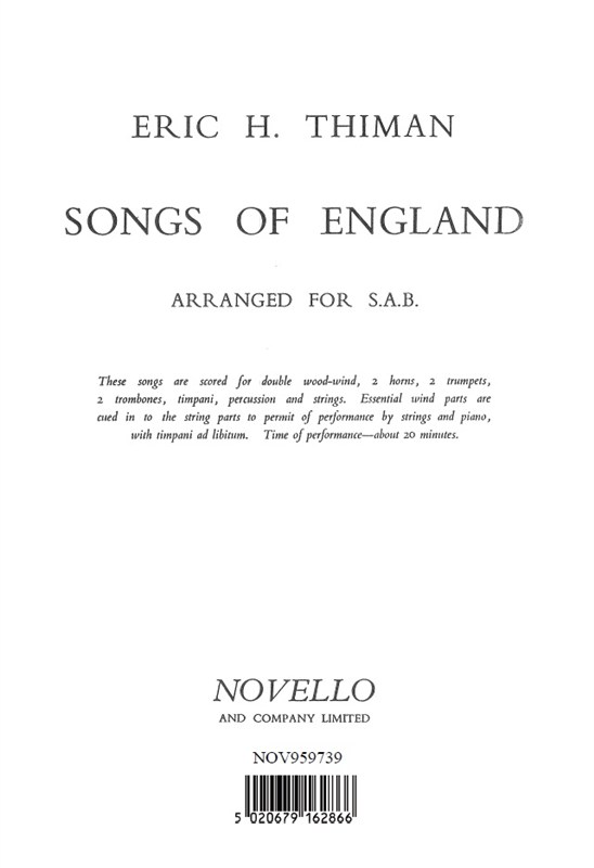 Eric Thiman: Songs Of England