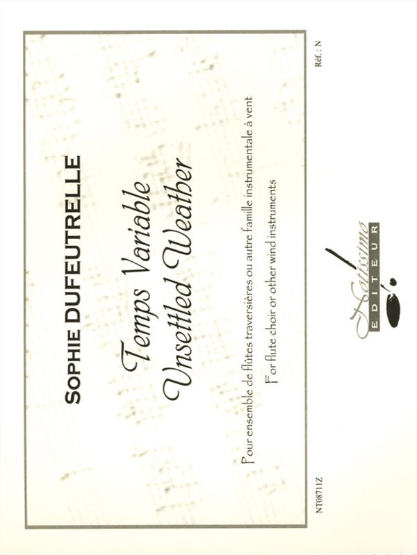Dufeutrelle Temps Variable Flute Ensemble Score