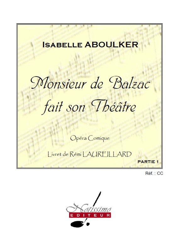 Aboulker Monsieur De Balzac Fait Son Theatre Orchestra Full Score
