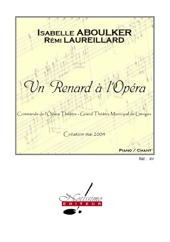 Aboulker Renard A L'opera Voice & Piano Book