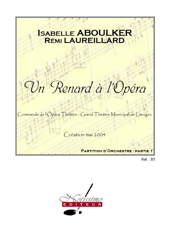 Aboulker Laureillard Renard A L'opera Orchestra Full Score