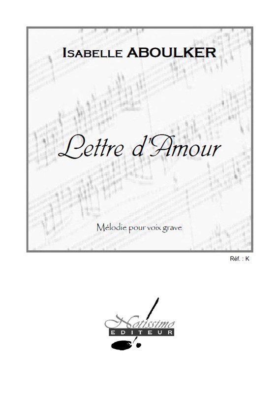 Aboulker Lettre D'amour Low Voice & Piano Book