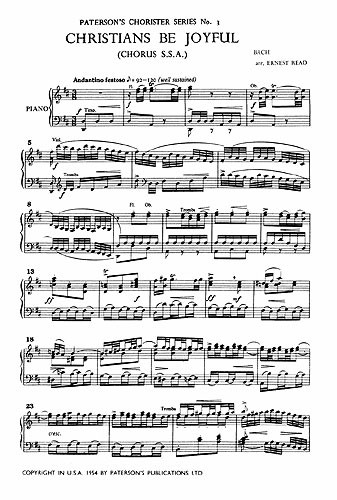 J.S. Bach: Christians Be Joyful (SSA)