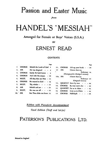 G.F. Handel: Passion And Easter Music From Messiah (SSA)