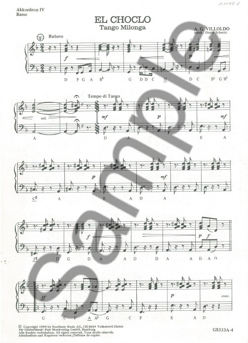 VILLOLDO A.G. EL CHOCLO AKK 4 BASSO DRUMS PART