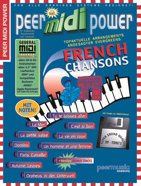 PEER MIDI POWER VOL 2 FRENCH CHANSONS PV BK/MIDI DISC
