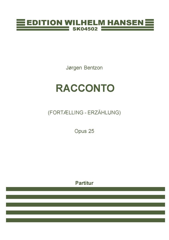 Jørgen Bentzon: Racconto, Op. 25 (Score)