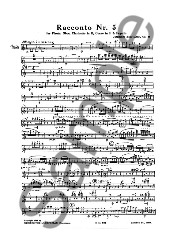Jørgen Bentzon: Racconto Nr. 5, Op. 46 (Parts)