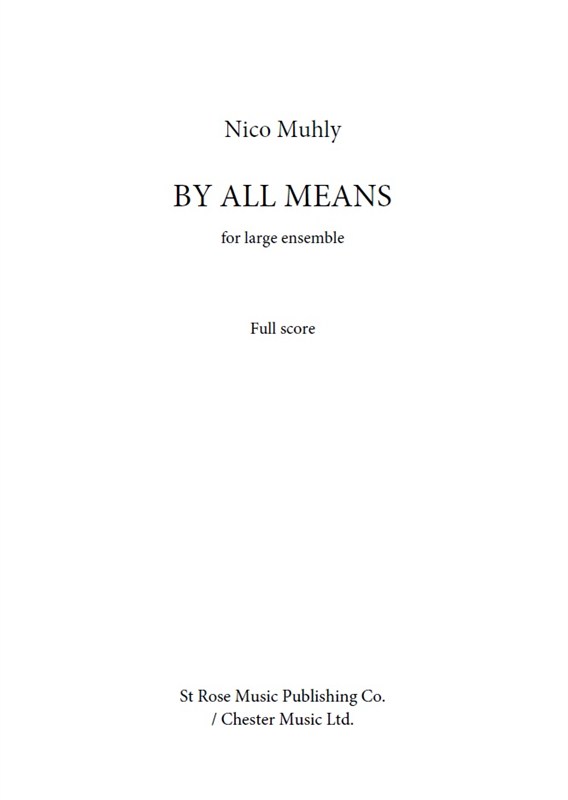 Nico Muhly: By All Means (Full Score)