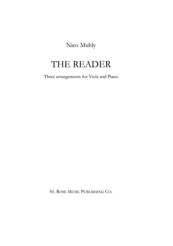 Nico Muhly: The Reader - Three Arrangements for Viola and Piano