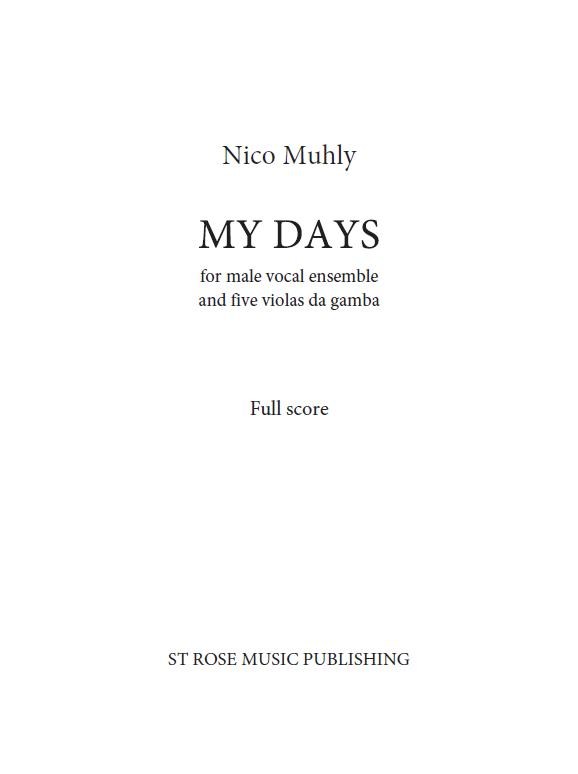 Nico Muhly: My Days (Full Score)