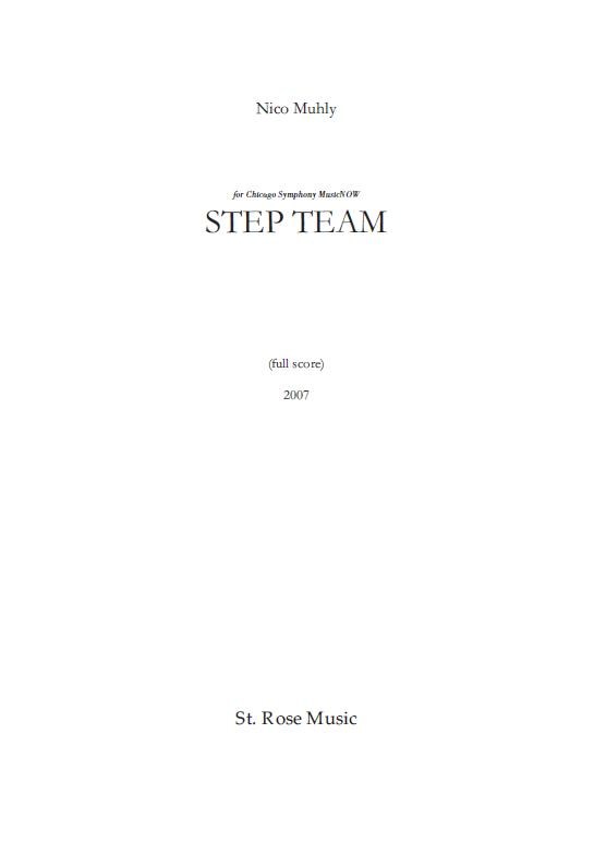 Nico Muhly: Step Team (Full Score)