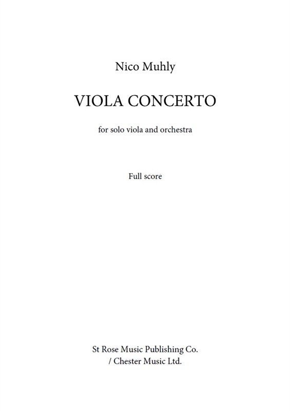 Nico Muhly: Viola Concerto (Score)