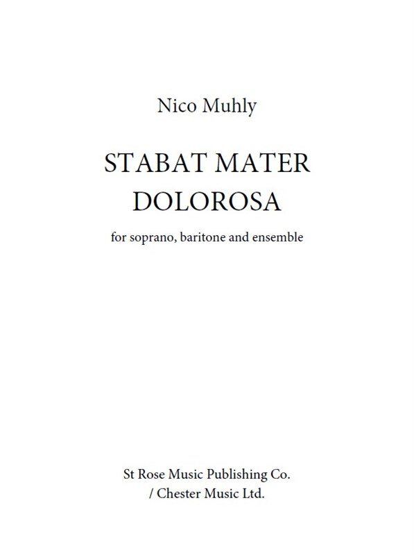 Nico Muhly: Stabat Mater Dolorosa - Full Score