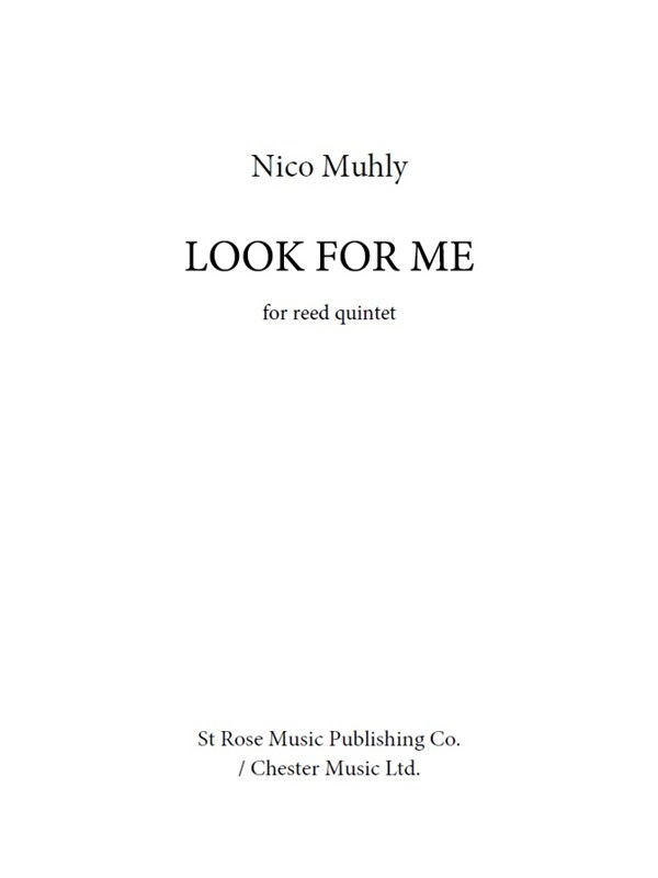 Nico Muhly: Look For Me (Score/Parts)
