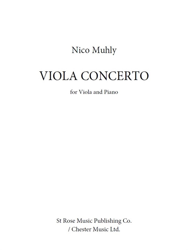 Nico Muhly: Viola Concerto (Score/Parts)