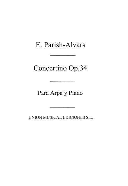Parish Alvars Concertino Op.34 Hrp/pf (manuscript Edition)