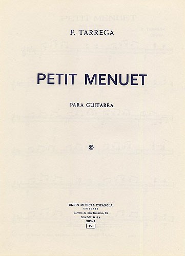 Tarrega Petit Menuet Op.post Guitar