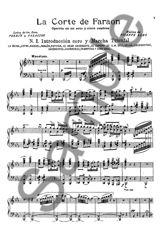 Vicente Lleó Balbastre: La Corte De Faraon