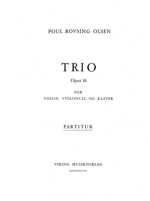 Olsen Trio Op.18 Sc/Pts