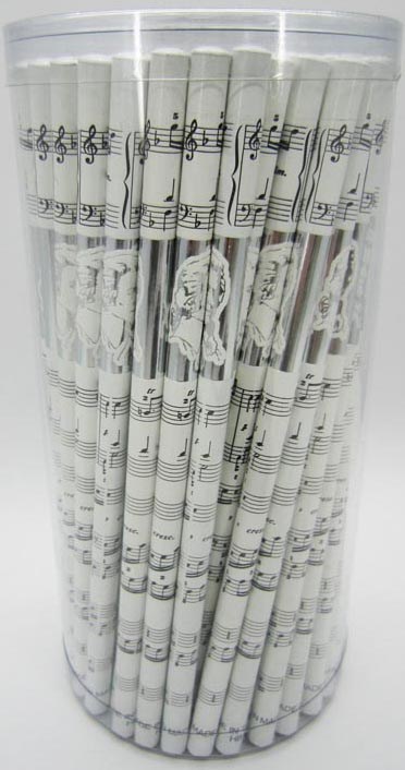 Single White Musical Stave HB Pencil (Pack Of 100)