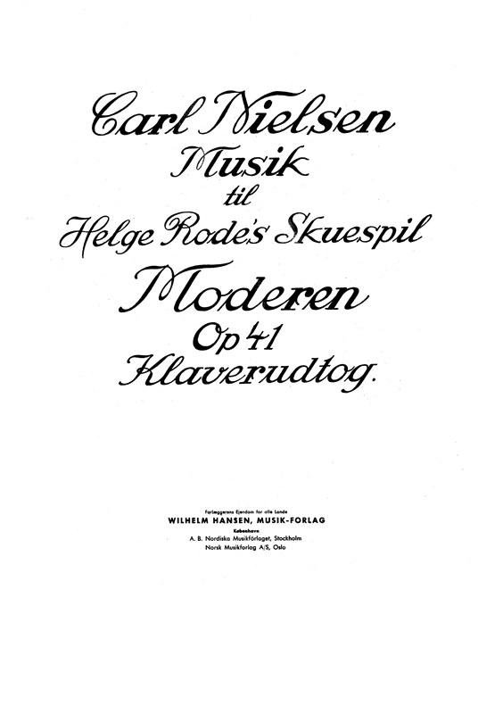 Carl Nielsen: Moderen Op.41 (Piano Score)
