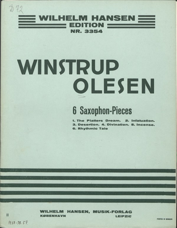 Ole Winstrup Olesen: 6 Saxophone-Pieces Vol. 1 (Tenor Saxophone)