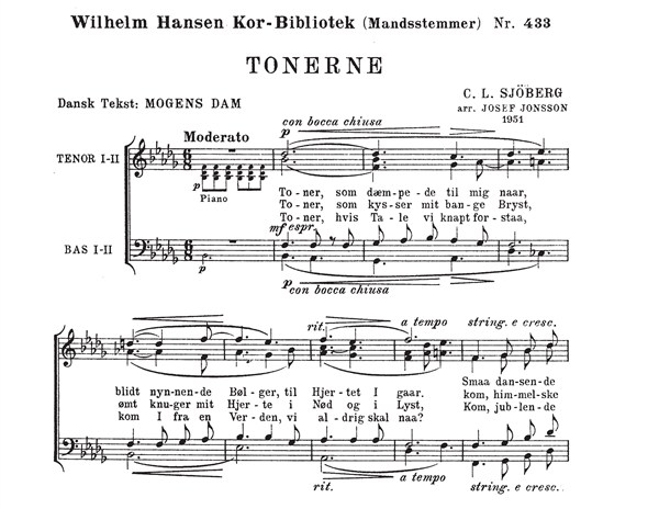 SJOEBERG CL TONERNE MK433 TTBB CHORAL