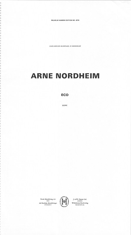 Arne Nordheim: Eco (Full Score)