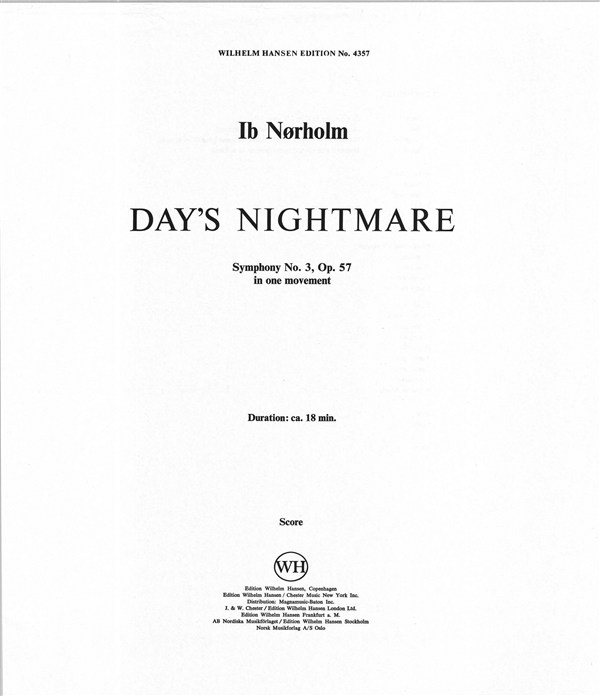 Ib Nørholm: Symphony No.3 Op.57 (Full Score)