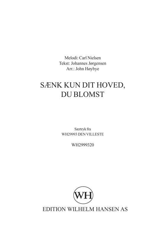 CARL NIELSEN SÆNK KUN DIT HOVED, DU BLOMST