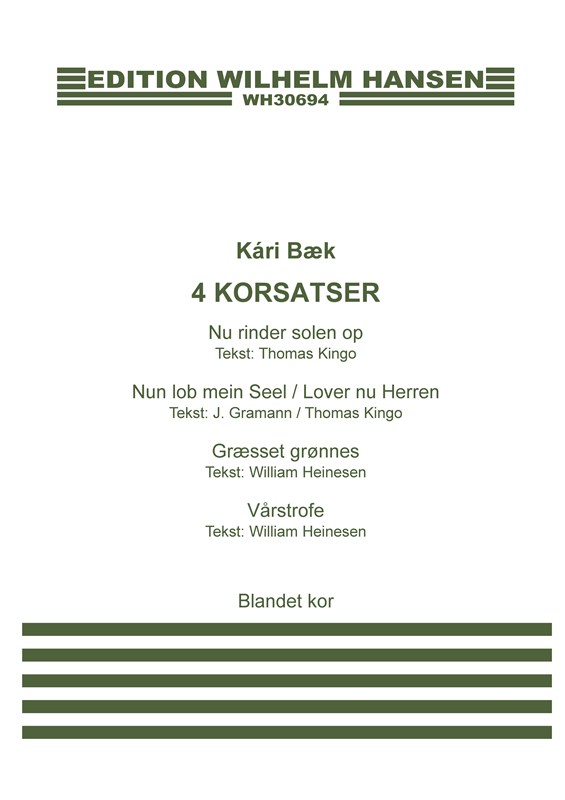 Kári Bæk: 4 Korsatser (SATB)