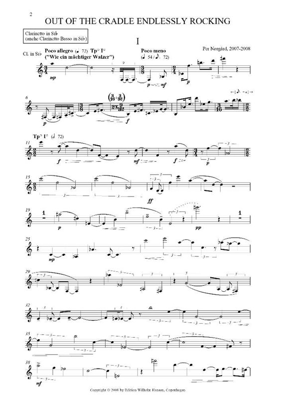 NORGARD PER OUT OF THE CRADLE ENDLESSLY ROCKING CHAMBER ENSEMBLE PARTS