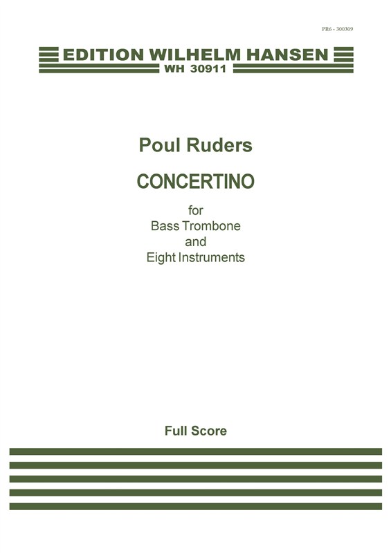 RUDERS POUL CONCERTINO BASS TROMBONE & ENSEMBLE SCORE