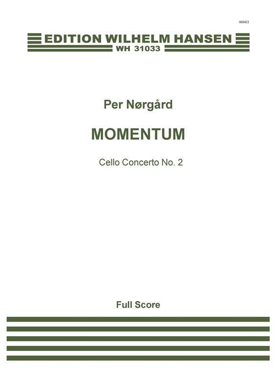 NORGARD PER MOMENTUM CELLO CONCERTO NO2 CELLO & ENSEMBLE SCORE