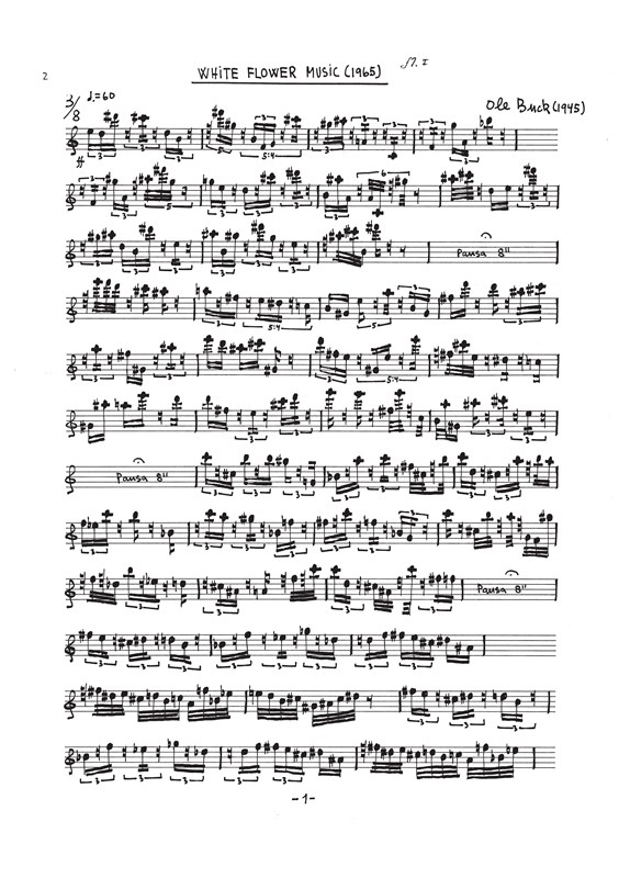 Ole Buck: White Flower Songs (parts)