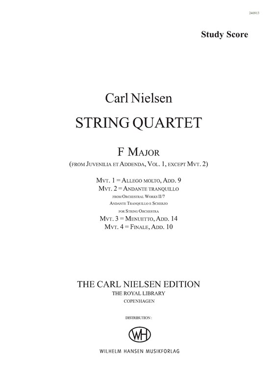 Nielsen String Quartet F-Major Sc