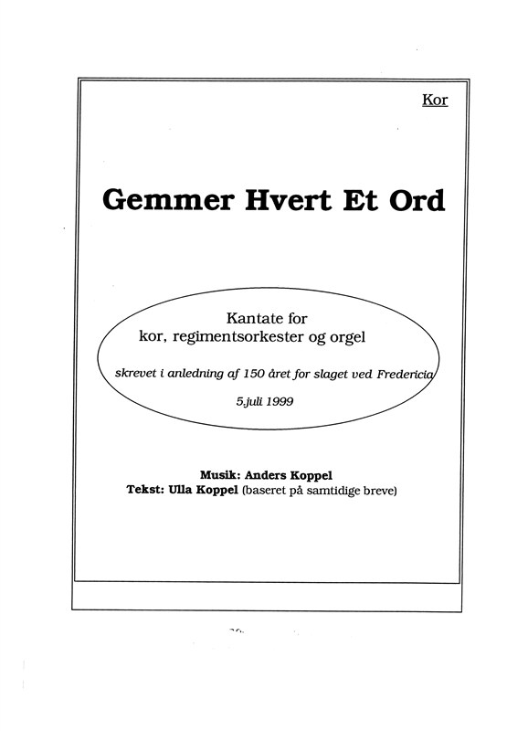 Koppel Gemmer Hvert Et Ord Cs