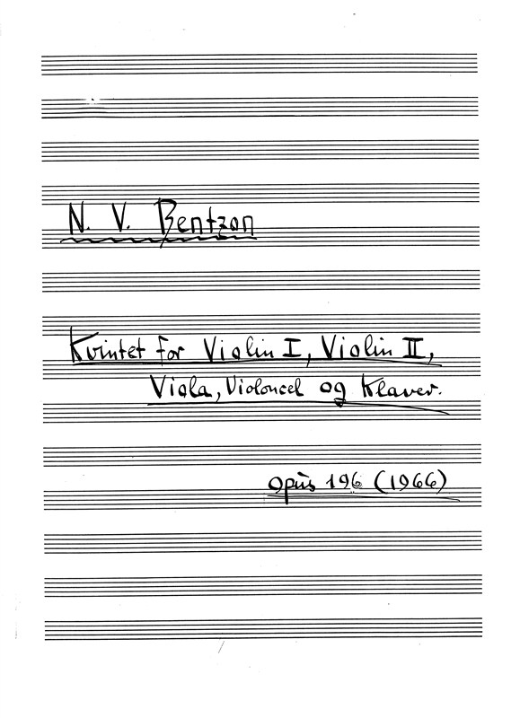 Bentzon Kvintet Op.196 Sc