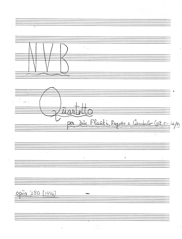 Niels Viggo Bentzon: Quartetto Per Due Flauti, Fagotto E Cembalo Op. 380 (Full Score)