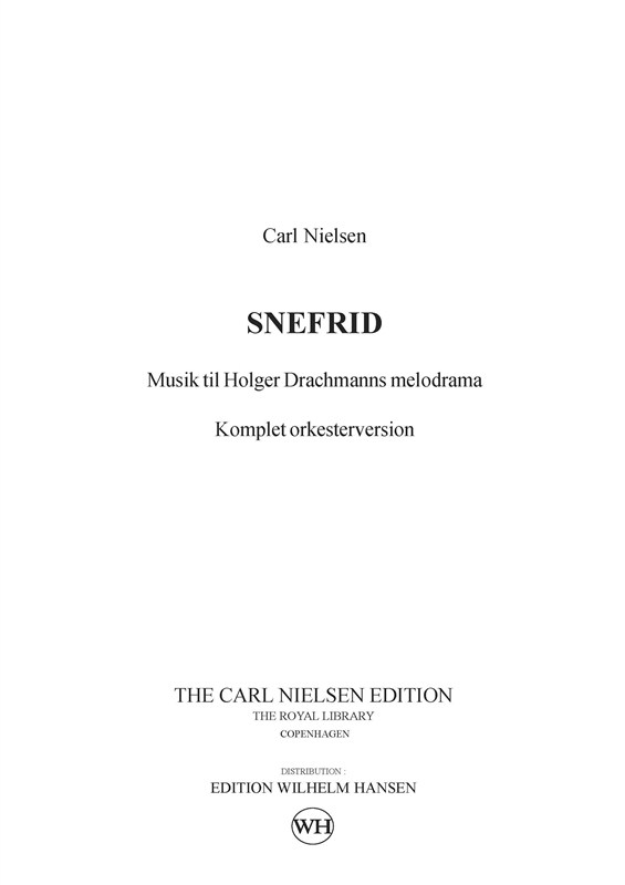 Carl Nielsen: Snefrid - Incidental Music For Orchestra (Score)
